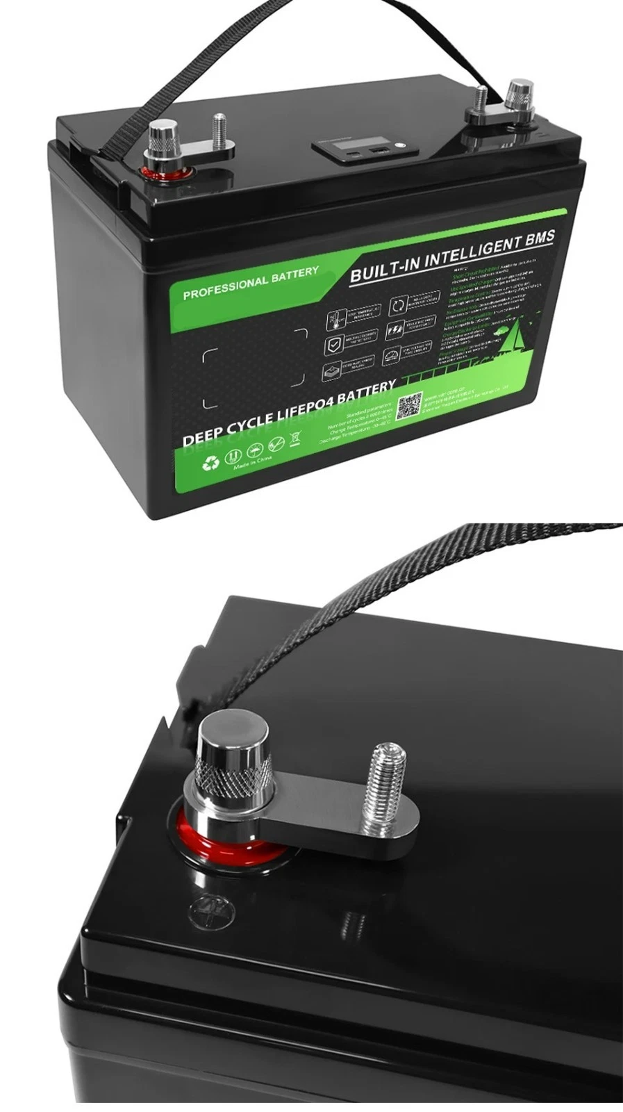 Batteria Accumulo LiFePo4 12V 100Ah per Camper Motore Nautica Fotovoltaico Con BMS - immagine 4