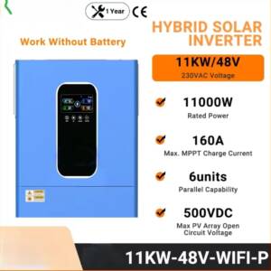 Inverter Fotovoltaico Batteria 48V Ibrido Doppio ingresso MPPT 11KW 160A Max Charge Current Parallelabile