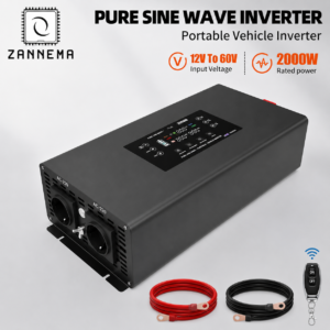 INVERTER POTENZA 2000W ONDA SINUSOIDALE PURA PER BATTERIA 12V a 220V 50Hz DisplaY LCD e USB 3.0